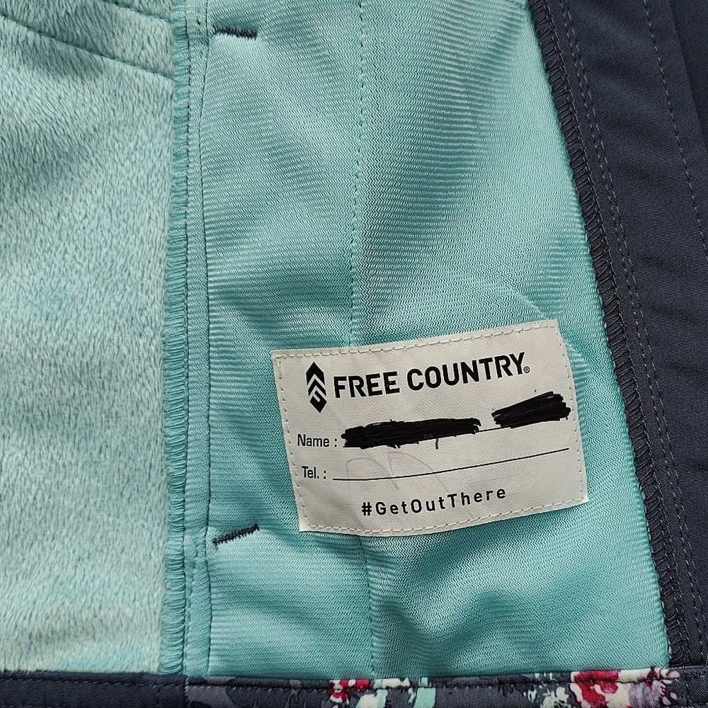Free Country Girl's Softshell Wind & Water Resistant - Gray Floral - Size 5/6 - Picture 13 of 13